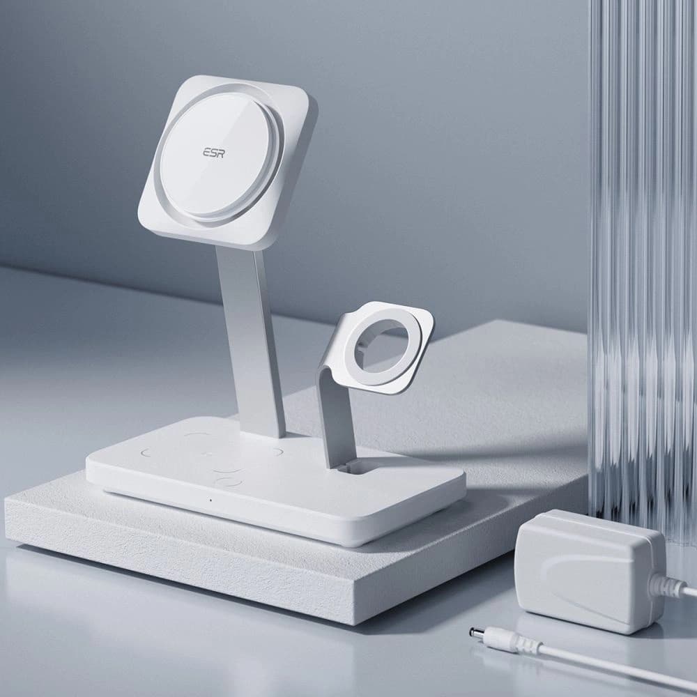 ESR HaloLock 3in1 Cryoboost Magnetic MagSafe Wireless Charger Arctic White - 7