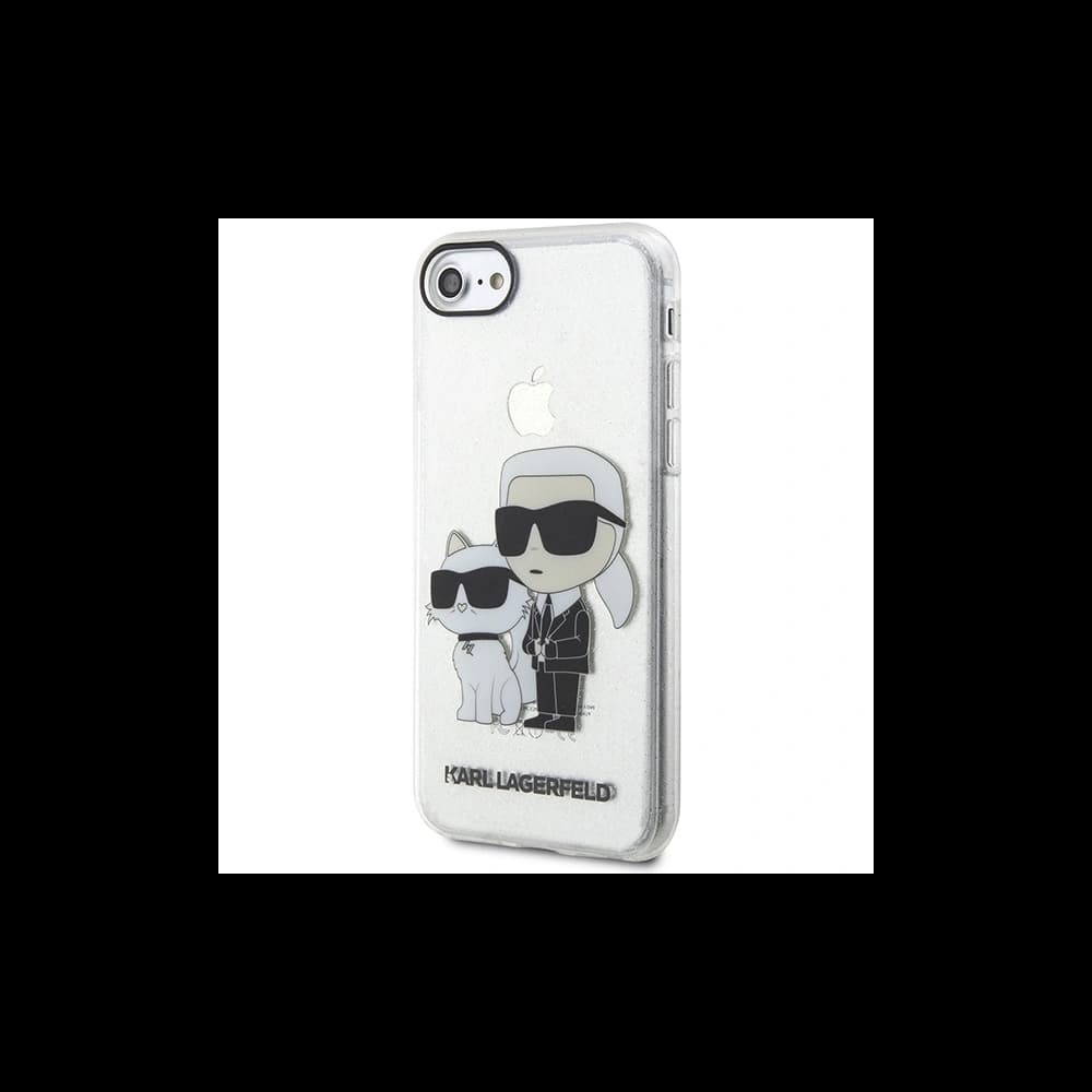 Karl Lagerfeld Apple Case KLHCI8HNKCTGT iPhone SE 2022/SE 2020/8/7 transparentes Hartschalenetui Gliter Karl&Choupette - 2