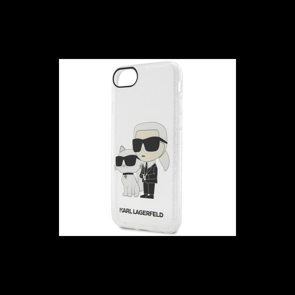 Karl Lagerfeld Apple Case KLHCI8HNKCTGT iPhone SE 2022/SE 2020/8/7 transparentes Hartschalenetui Gliter Karl&Choupette - 3