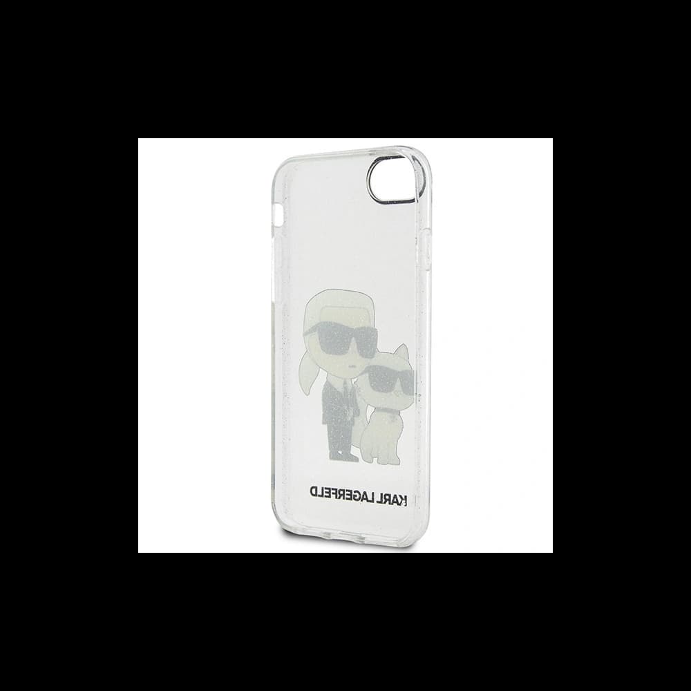 Karl Lagerfeld Apple Case KLHCI8HNKCTGT iPhone SE 2022/SE 2020/8/7 transparentes Hartschalenetui Gliter Karl&Choupette - 4