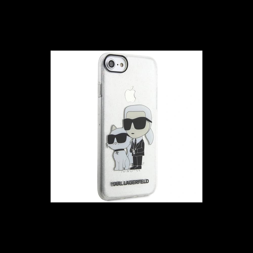 Karl Lagerfeld Apple Case KLHCI8HNKCTGT iPhone SE 2022/SE 2020/8/7 transparentes Hartschalenetui Gliter Karl&Choupette - 6