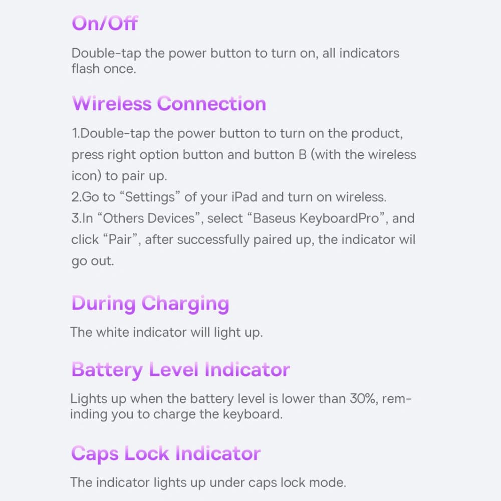 Baseus Apple Tasche Brilliance Keyboard iPad Air 10.9 (4. und 5. Generation)/iPad Pro 11 (1., 2. und 3. Generation)/iPad 10.9 2022 (10. Generation) grau - 25