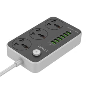 LDNIO Steckdosenleiste mit 3 AC-Anschlüssen, 6x USB, SC3604, 2500W (grau)
