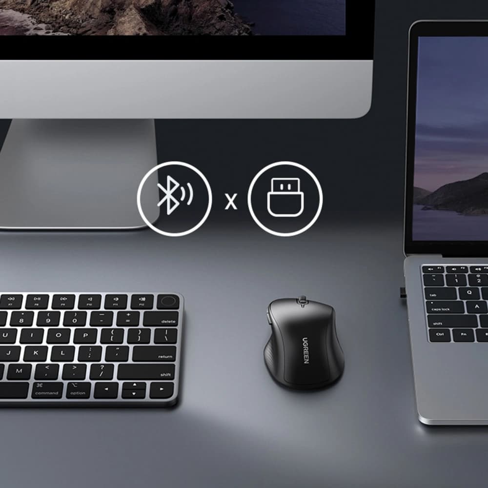 UGREEN MU101 Ergonomic Wireless Mouse Black - 3