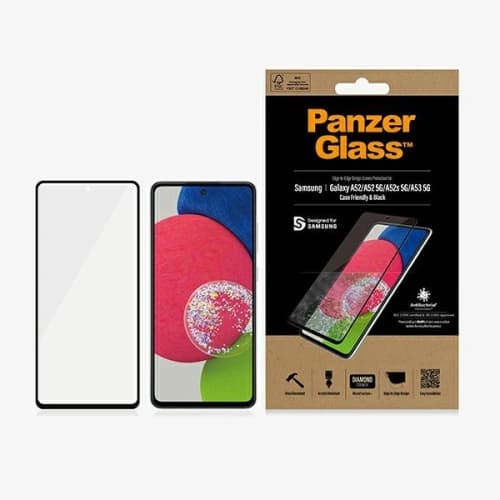 Szkło hartowane PanzerGlass E2E Microfracture Samsung Galaxy A52/A53 5G Case Friendly AntiBacterial czarny/black