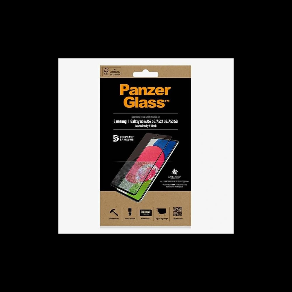 Szkło hartowane PanzerGlass E2E Microfracture Samsung Galaxy A52/A53 5G Case Friendly AntiBacterial czarny/black - 2