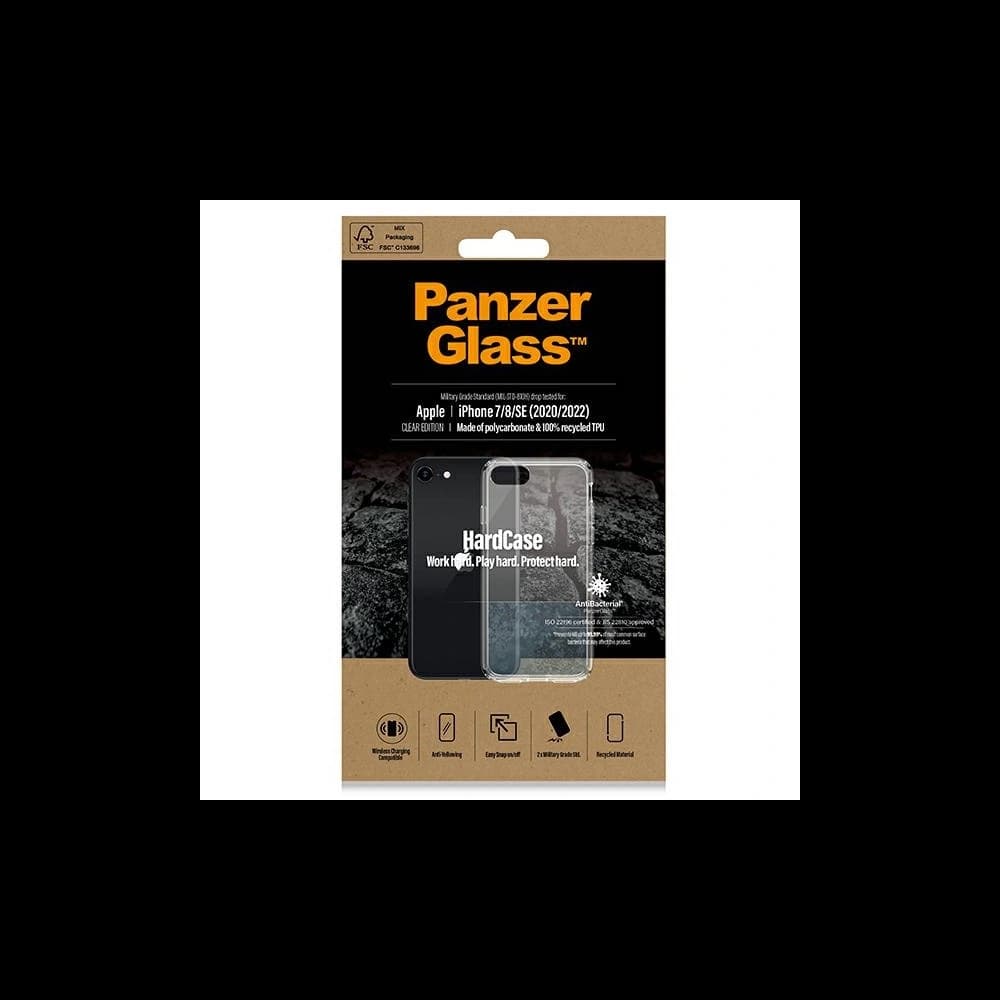 PanzerGlass Apple Tasche HardCase iPhone SE 2022/SE 2020/8/7 Antibakteriell Militärische Qualität Mandarine transparent 0377 - 7