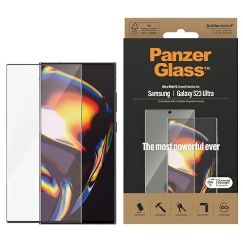 PanzerGlass Samsung Gehärtetes Glas Ultra-Wide Fit Galaxy S23 Ultra Bildschirm Schutz 7324