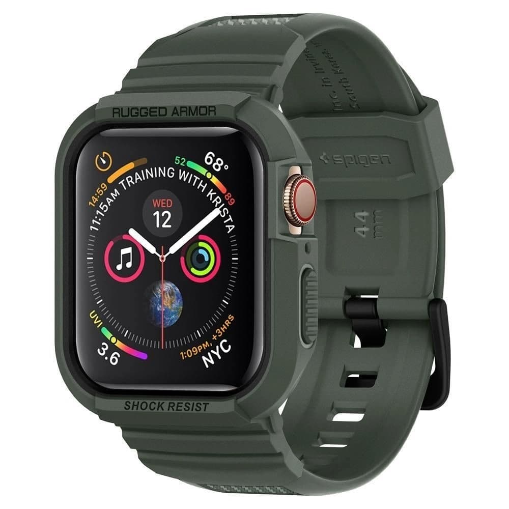 Spigen Rugged Armor Pro Apple Watch 4/5/6/7/SE 44/45mm Militärgrün - 1