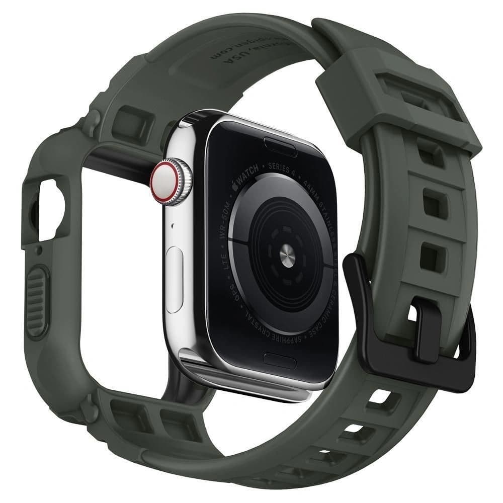 Spigen Rugged Armor Pro Apple Watch 4/5/6/7/SE 44/45mm Militärgrün - 5