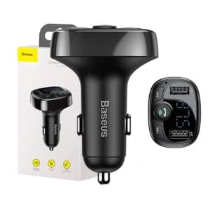 Baseus FM-Transmitter T getippt Bluetooth 2xUSB microSD (schwarz)