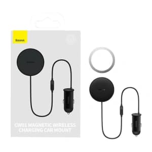 Baseus Magnetische Autohalterung CW01 für Kühlergrill mit USB-C Ladegerät, 15W + 25W (schwarz)