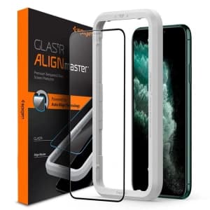 Edzett üveg Spigen GLAS.tR AlignMaster Apple iPhone 11 Pro Max Fekete