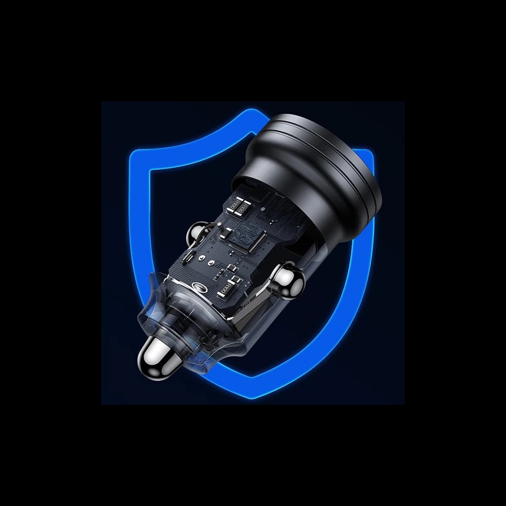 USAMS C35 Car Charger USB-A+USB-C 45W Fast Charge purple (US-CC175) - 9