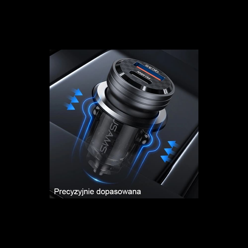 USAMS C35 Car Charger USB-A+USB-C 45W Fast Charge purple (US-CC175) - 10