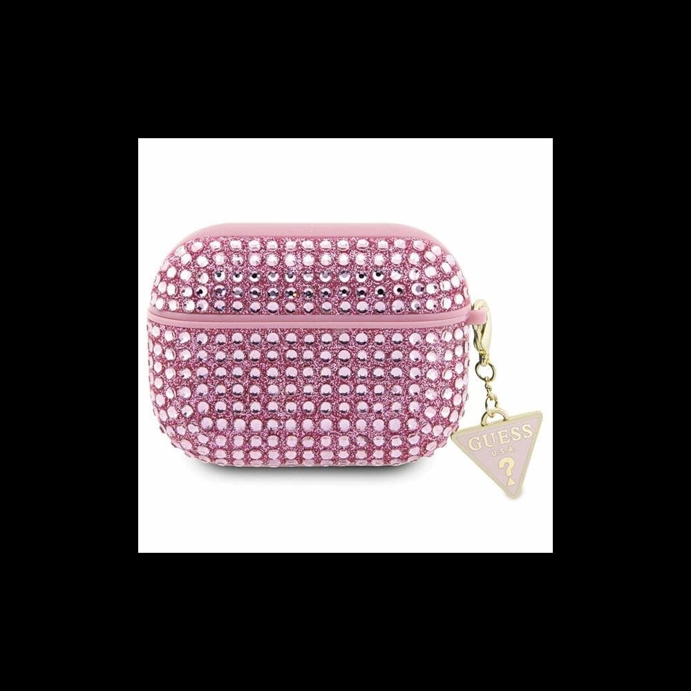 Guess GUAPHDGTPP Apple AirPods Pro cover pink Rhinestone Triangle Charm - 1