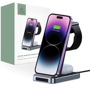 Bezdrátová nabíječka Tech-Protect QI15W-A26 3in1 Wireless Charger Black