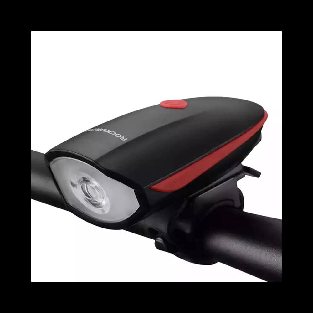 Lampă de bicicletă cu claxon electric Rockbros 7588 (negru-roșu) - 1