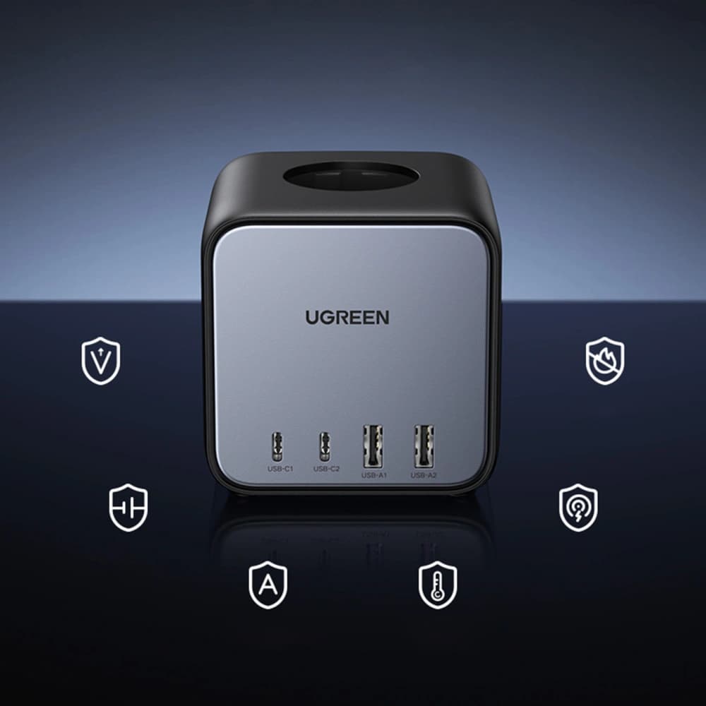 Steckdosenleiste UGREEN CD268 65W USB-A/USB-C + 3x AC Steckdose schwarz - 5