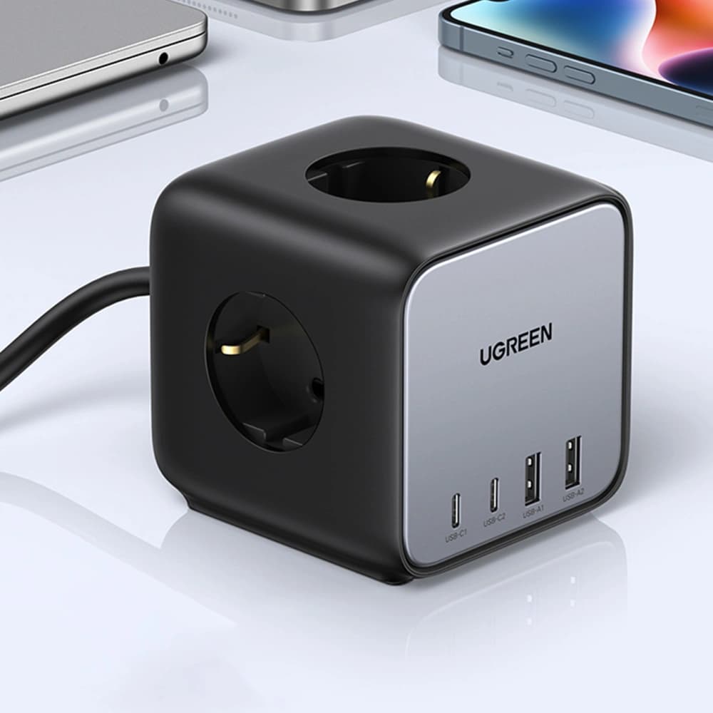 Steckdosenleiste UGREEN CD268 65W USB-A/USB-C + 3x AC Steckdose schwarz - 8