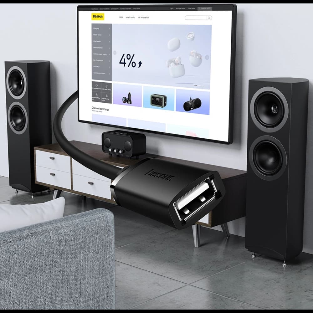 Baseus 0.5m Verlängerungskabel AirJoy Series USB 2.0 schwarz - 7