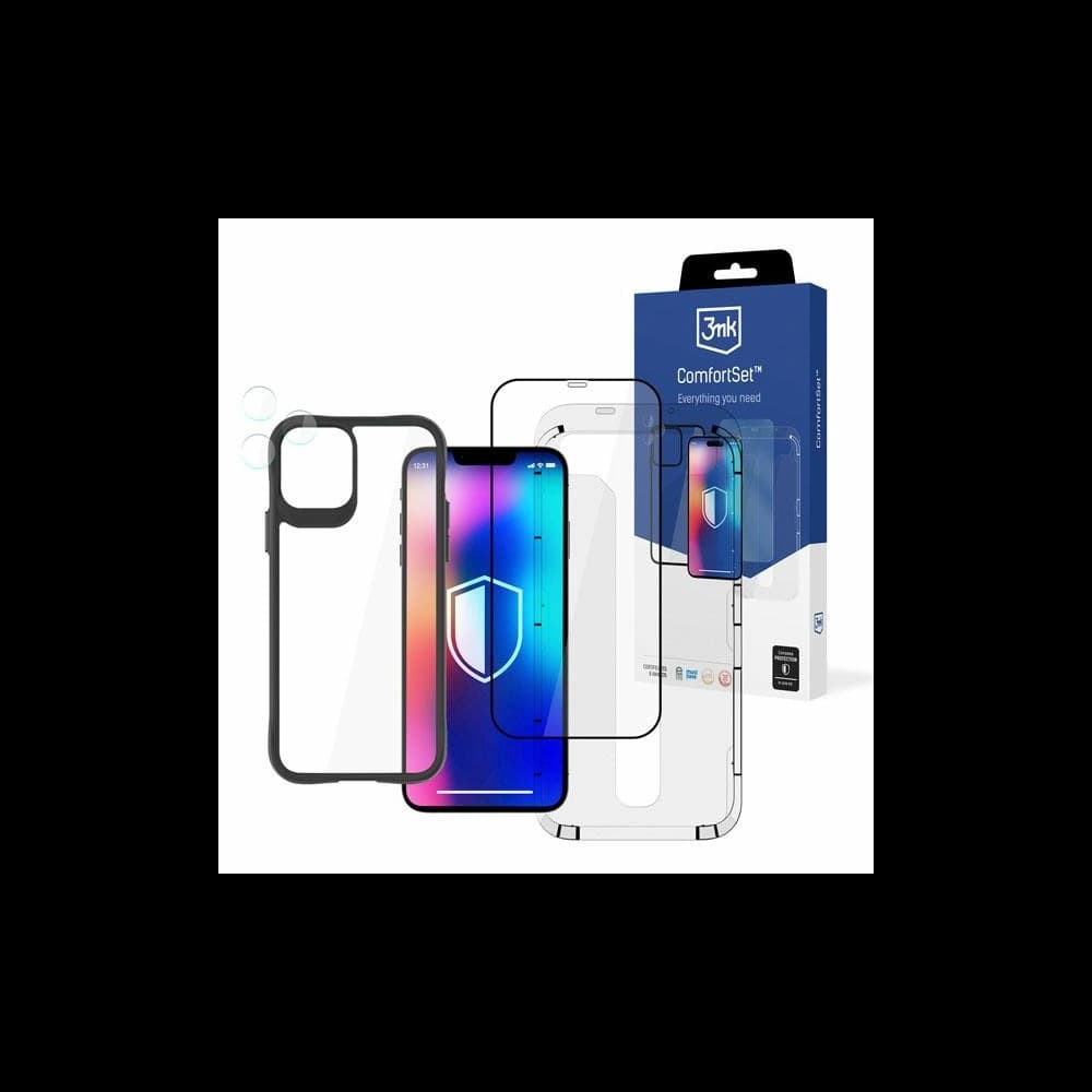 3MK Comfort Set 4in1 Case + Camera Glass + Screen Glass Apple iPhone 12 - 1