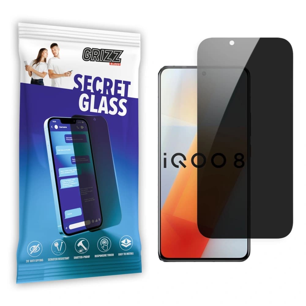 Matowe szkło prywatyzujące GrizzGlass SecretGlass do Vivo iQOO 8 5G - 1