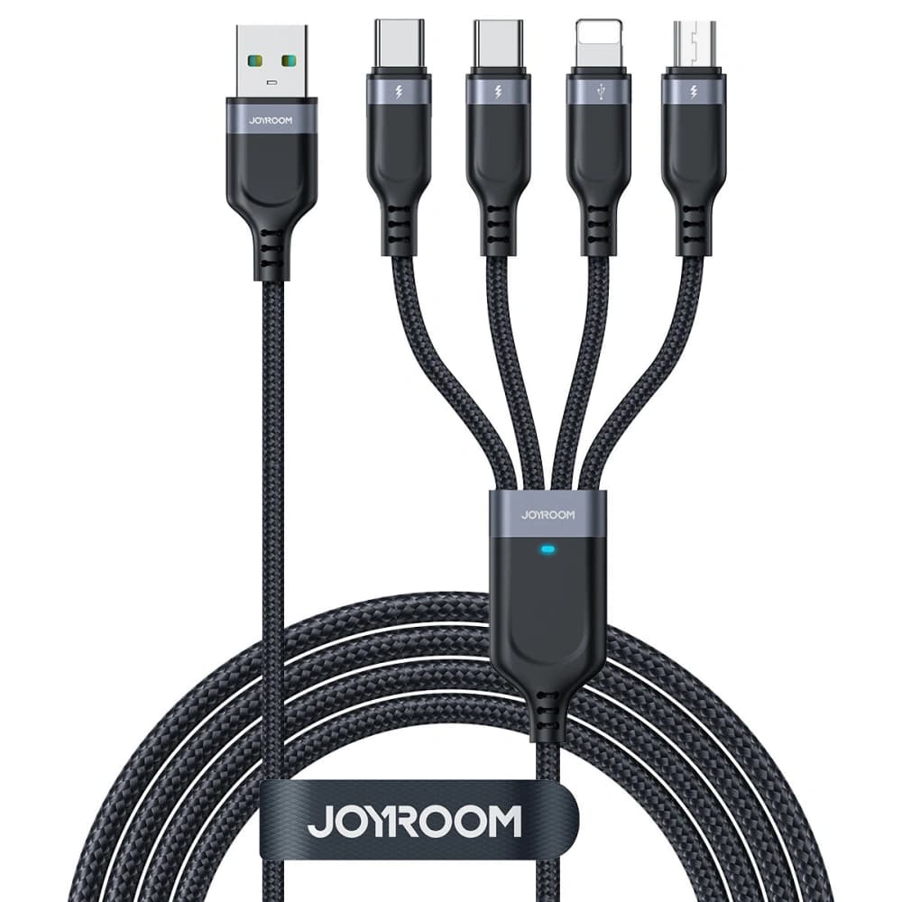 Kabel Joyroom S-1T4018A18 4w1 USB-A/2x USB-C - Lightning - microUSB 1.2m černý - 1