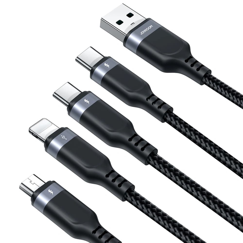 Kabel Joyroom S-1T4018A18 4w1 USB-A/2x USB-C - Lightning - microUSB 1.2m černý - 4