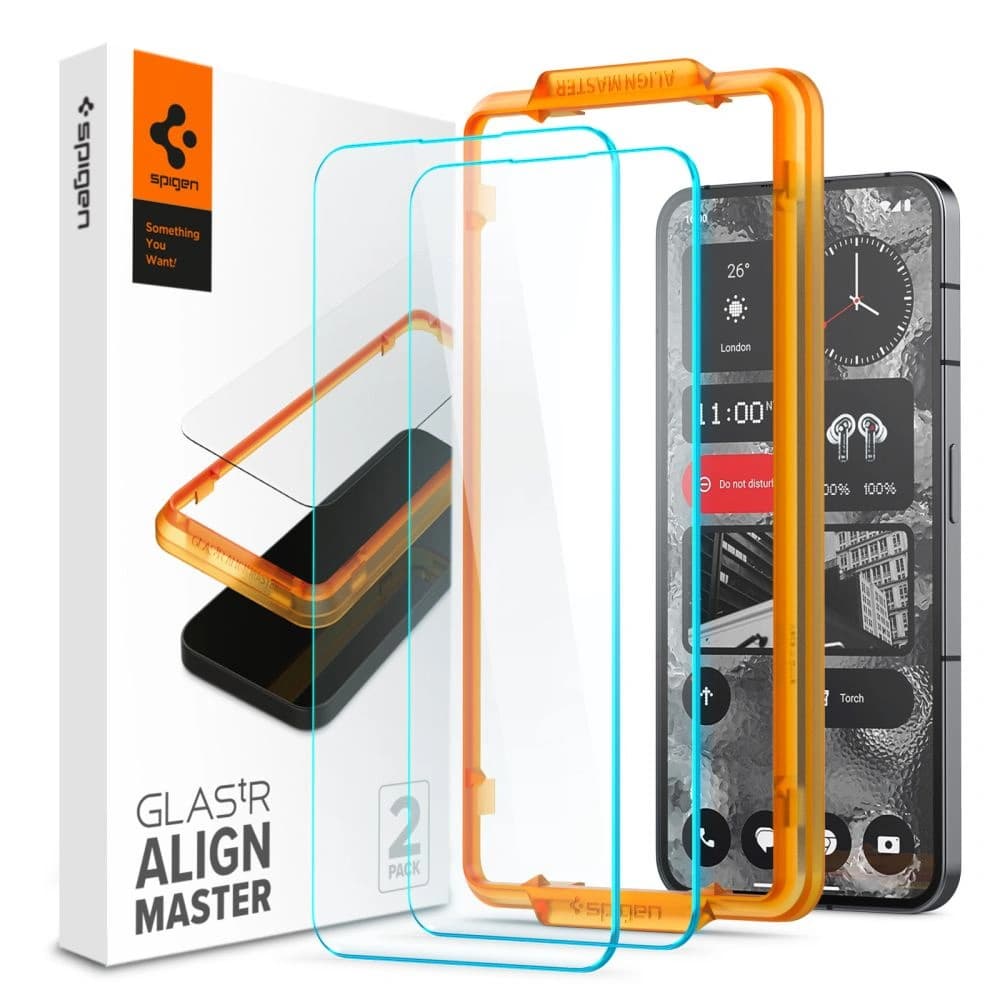 Spigen Gehärtetes Glas GLAS.tR AlignMaster Nothing Phone 2 Klar [2 PACK] - 1