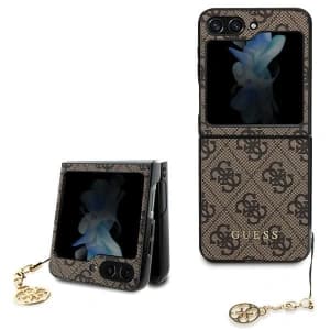Guess GUHCZF5GF4GBR Samsung Galaxy Z Flip 5 hardcase 4G Charms Collection brown