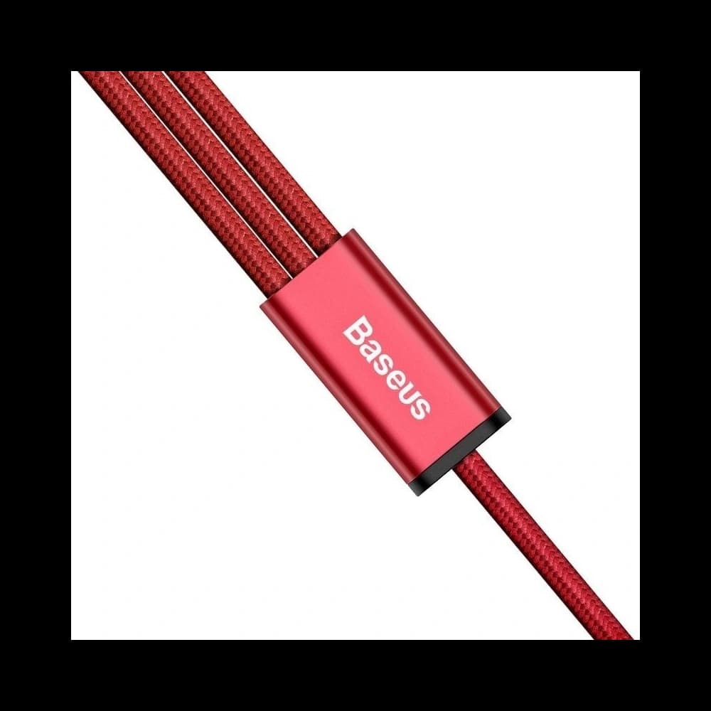 Baseus USB Rapid Cable 3in1 Type-C / Lightning / Micro 3A 1,2M Red - 5