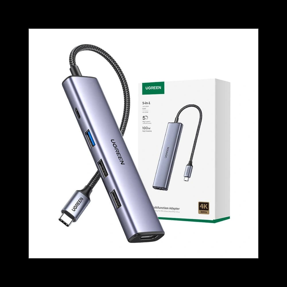 Adaptér UGREEN CM478 hub USB-C na HDMI, USB-A 3.0, 2xUSB-A 2.0, PD - 2