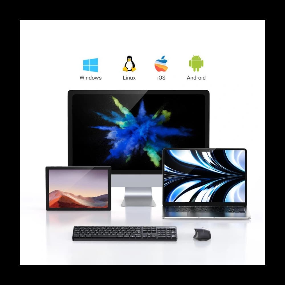 Wireless 2-in-1 set UGREEN MK006 mouse + keyboard 2.4GHz plug&play black - 6