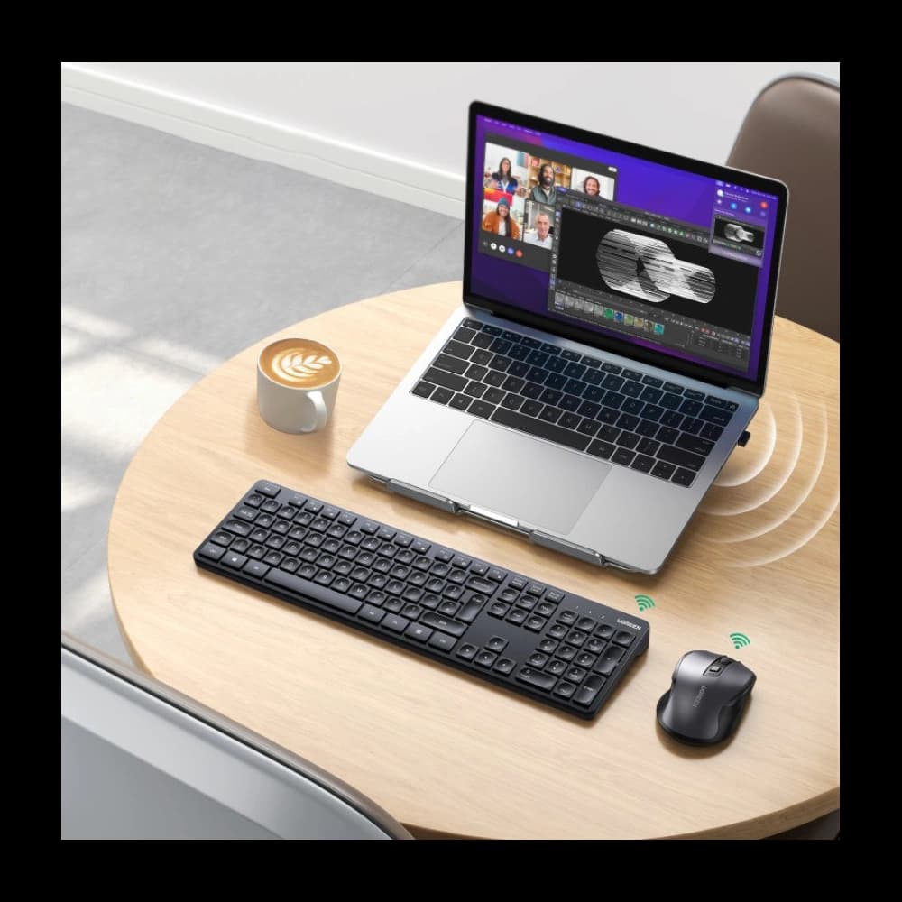 Wireless 2-in-1 set UGREEN MK006 mouse + keyboard 2.4GHz plug&play black - 7