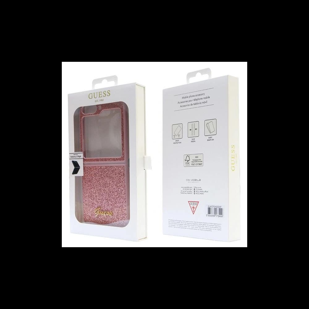 Guess GUHCZF5HGGSHP Samsung Galaxy Z Flip 5 hardcase Glitter Script pink - 8