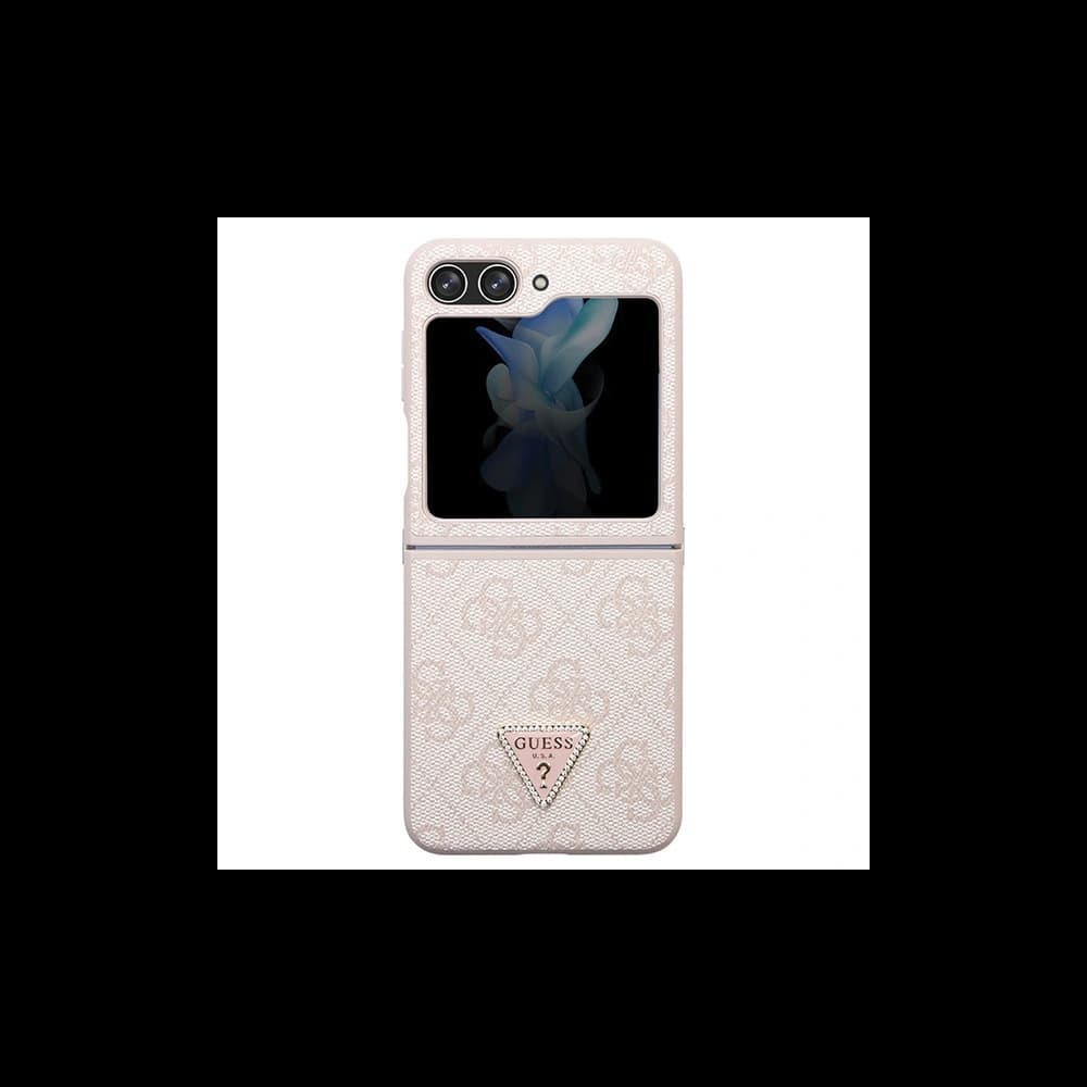 Guess GUHCZF5P4TDPP Samsung Galaxy Z Flip 5 hardcase Leather 4G Triangle Strass pink - 2