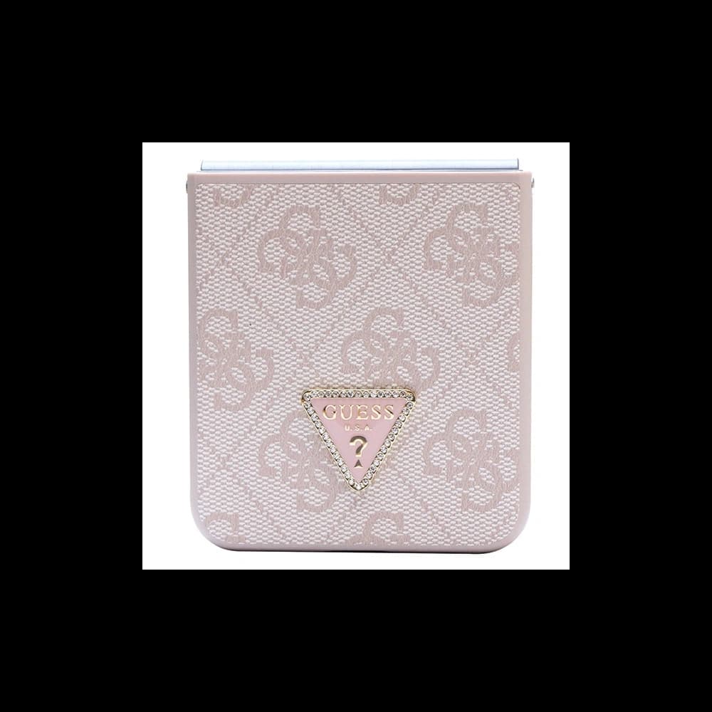 Guess GUHCZF5P4TDPP Samsung Galaxy Z Flip 5 hardcase Leather 4G Triangle Strass pink - 5