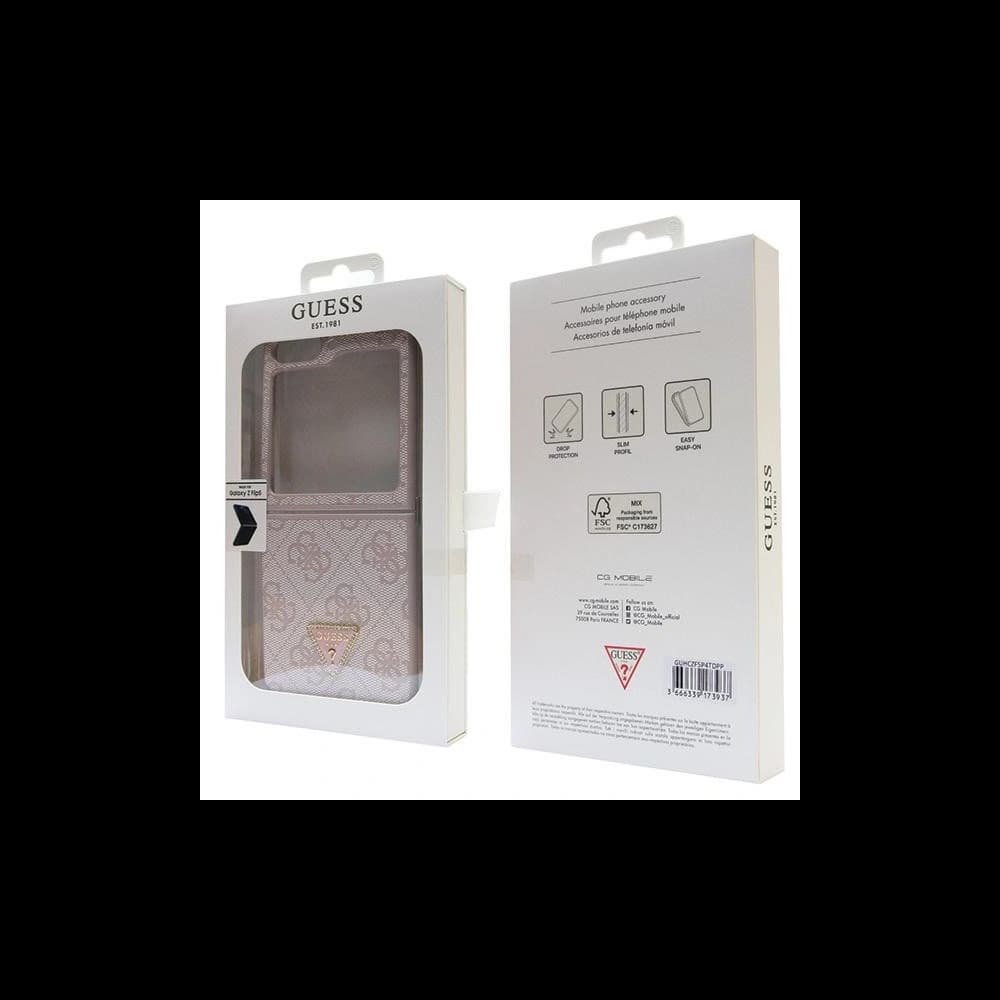 Guess GUHCZF5P4TDPP Samsung Galaxy Z Flip 5 hardcase Leather 4G Triangle Strass pink - 8