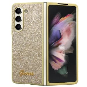 Guess GUHCZFD5HGGSHD Samsung Galaxy Z Fold 5 hardcase Glitter Script gold