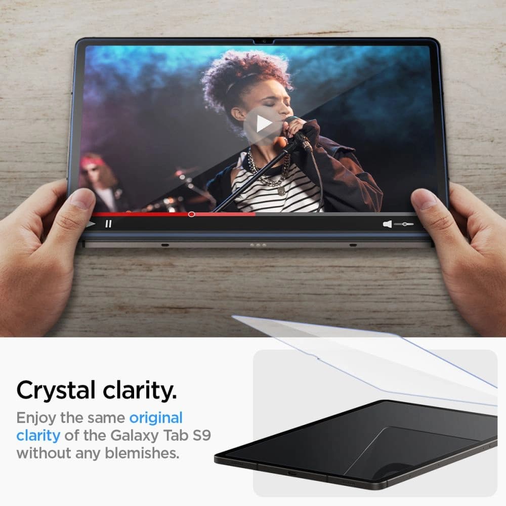 Gehärtetes Glas Spigen GLAS.tR ez Fit Samsung Galaxy Tab S9 / S9 FE / S10 FE / S10 Lite Klar - 10