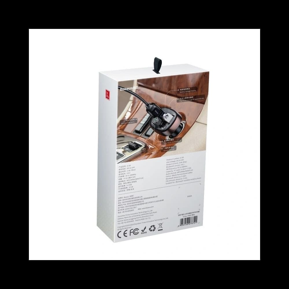 Baseus FM transmitter s Bluetooth USB microSD (modrý) - 8