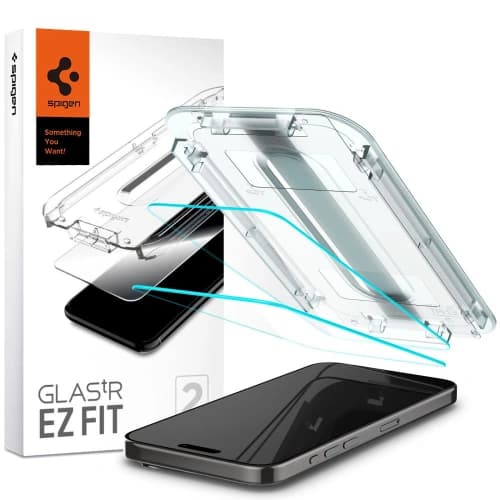 Spigen GLAS.tR ez Fit Apple iPhone 15 Pro Clear [2 PACK]