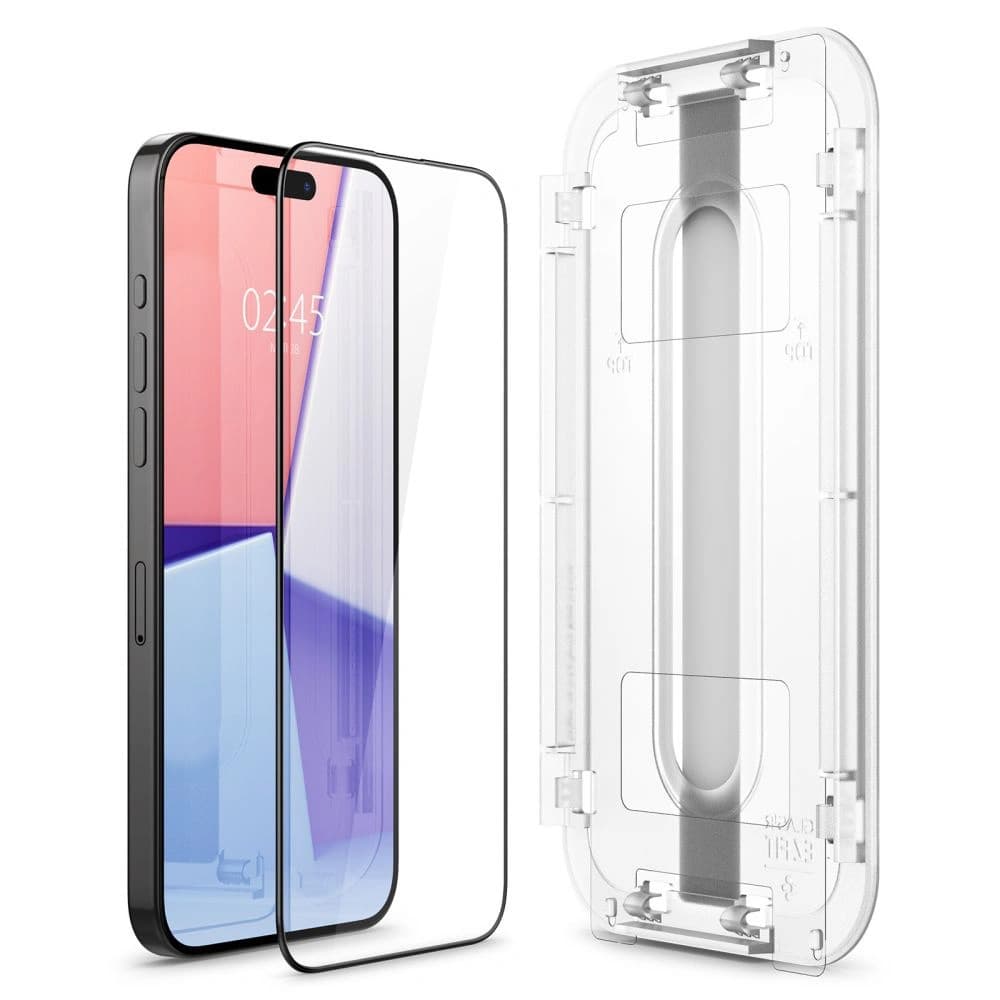 Edzett üveg Spigen GLAS.tR ez Fit FC Apple iPhone 15 Pro Max Fekete - 4