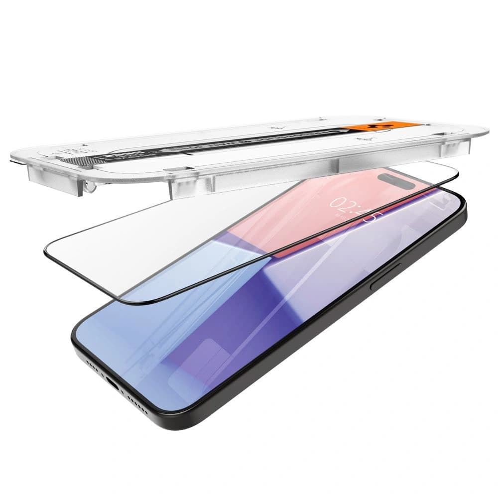 Edzett üveg Spigen GLAS.tR ez Fit FC Apple iPhone 15 Pro Max Fekete - 5