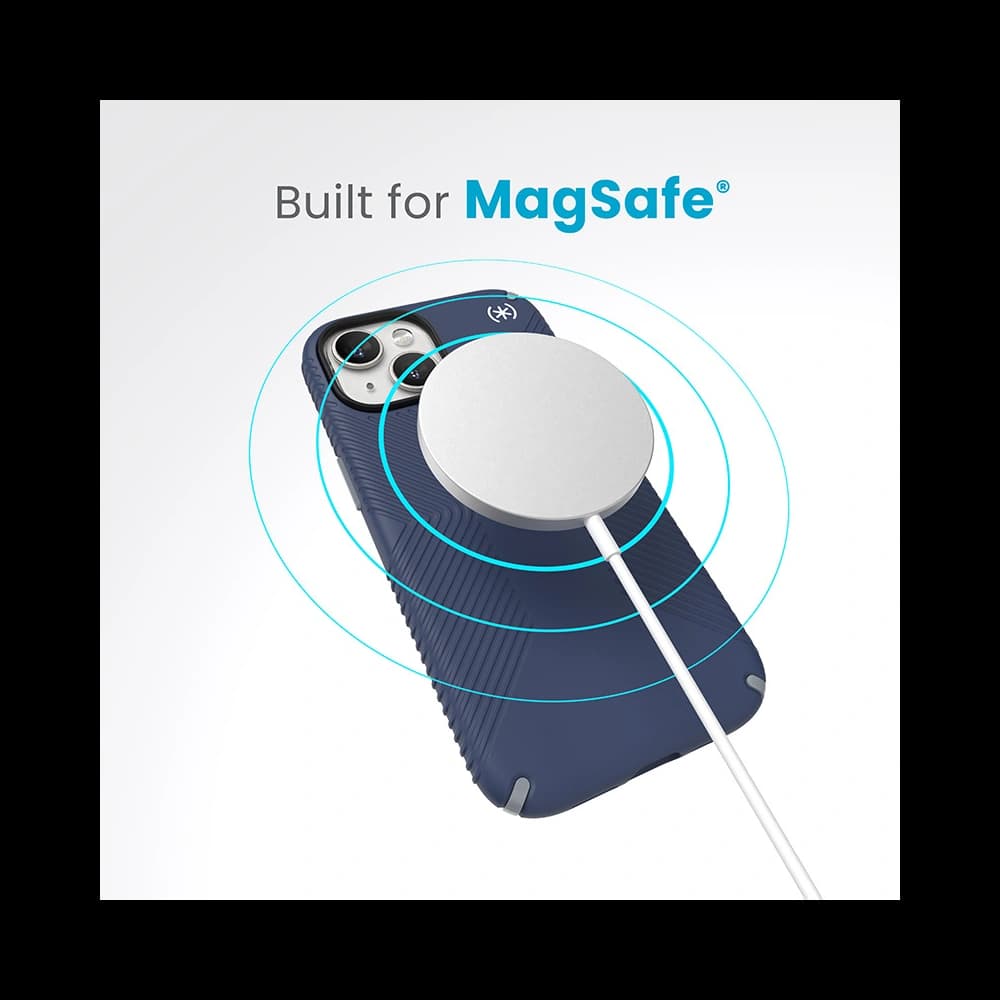 Tok Speck Presidio2 Grip MagSafe Apple iPhone 15 (Tengerész Kék/Porszürke/Fehér) - 10