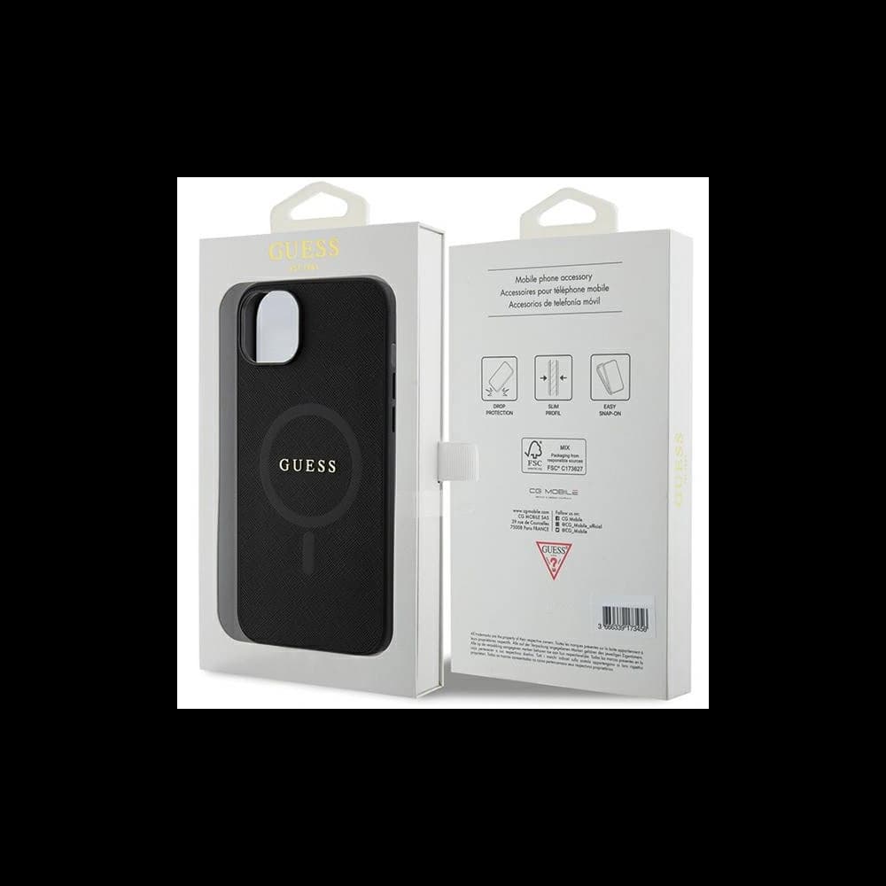Case Guess GUHMP15MPSAHMCK Apple iPhone 15 Plus / 14 Plus Hartschale Saffiano MagSafe schwarz/black - 8