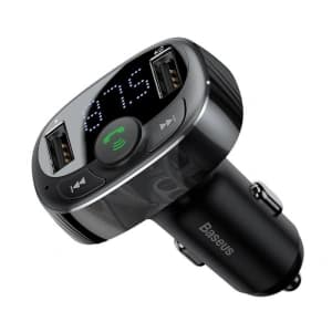 FM-Transmitter Baseus T Typ Bluetooth 2xUSB microSD Schwarz