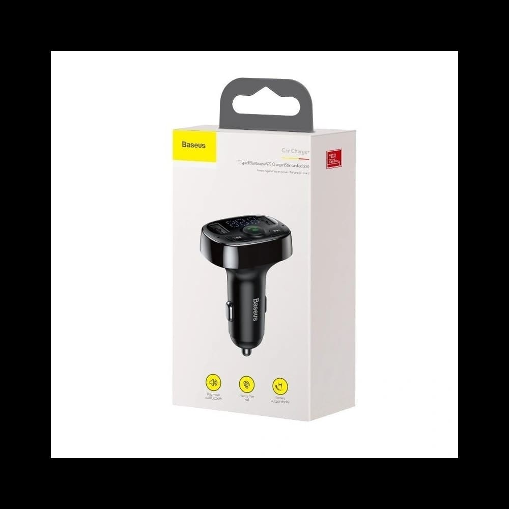 Transmițător FM Baseus T tip Bluetooth 2xUSB microSD Negru - 6