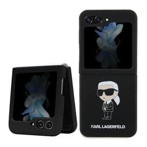 Karl Lagerfeld KLHCZF5SNIKBCK Samsung Galaxy Z Flip5 hardcase Silicone Ikonik black